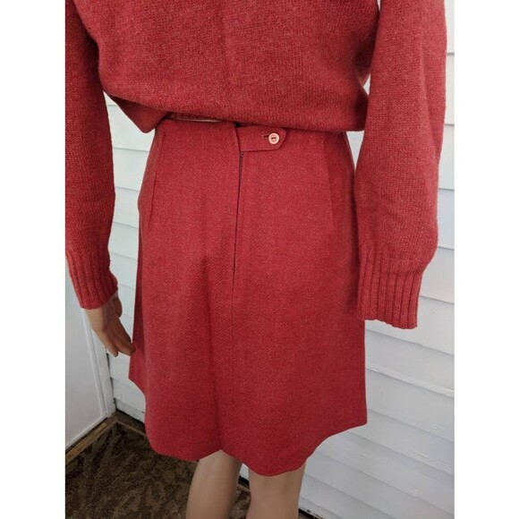 Vintage 60s Tomato Red Skirt 23 Waist XS XXS Junior Bazaar - Picture 3 of 6